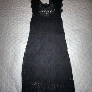 Black lace mini dress